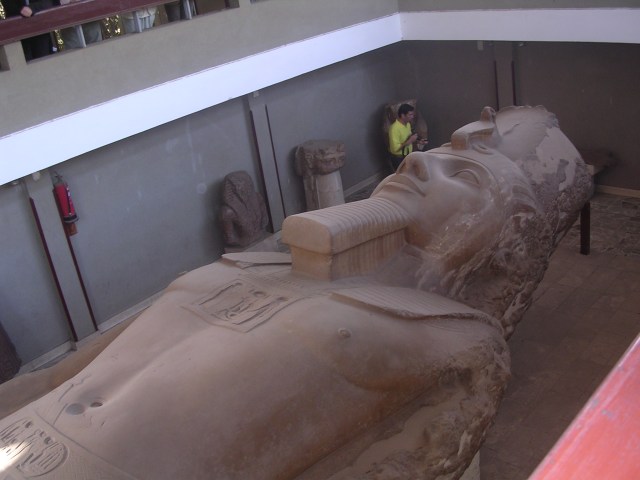 Statue of Ramses II and tour guide