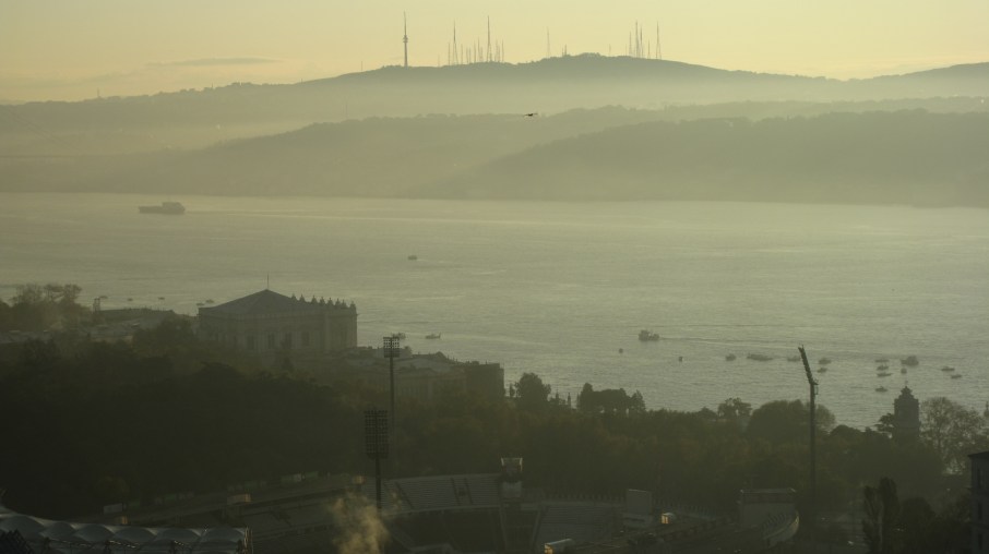 Morning mist on the Bosphorus; standing in Europe, looking at Asia
